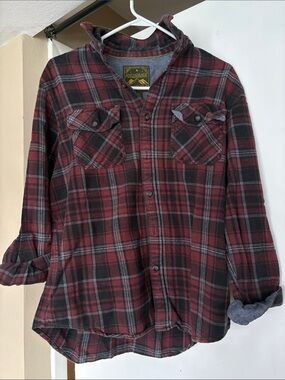 Anchorage Expedition Unisex Burgundy Plaid Button-Down Shirt